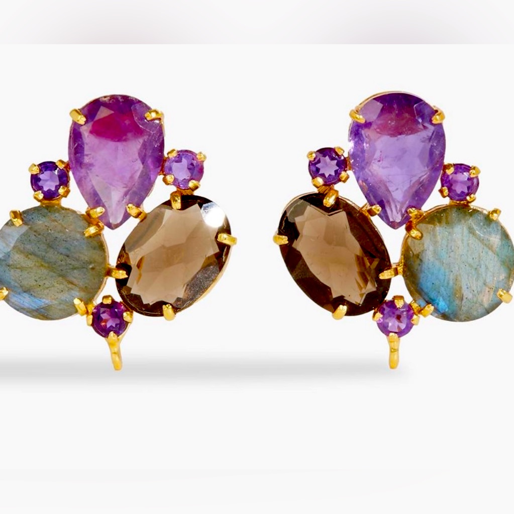 Bounkit Multistone Earrings Nwt